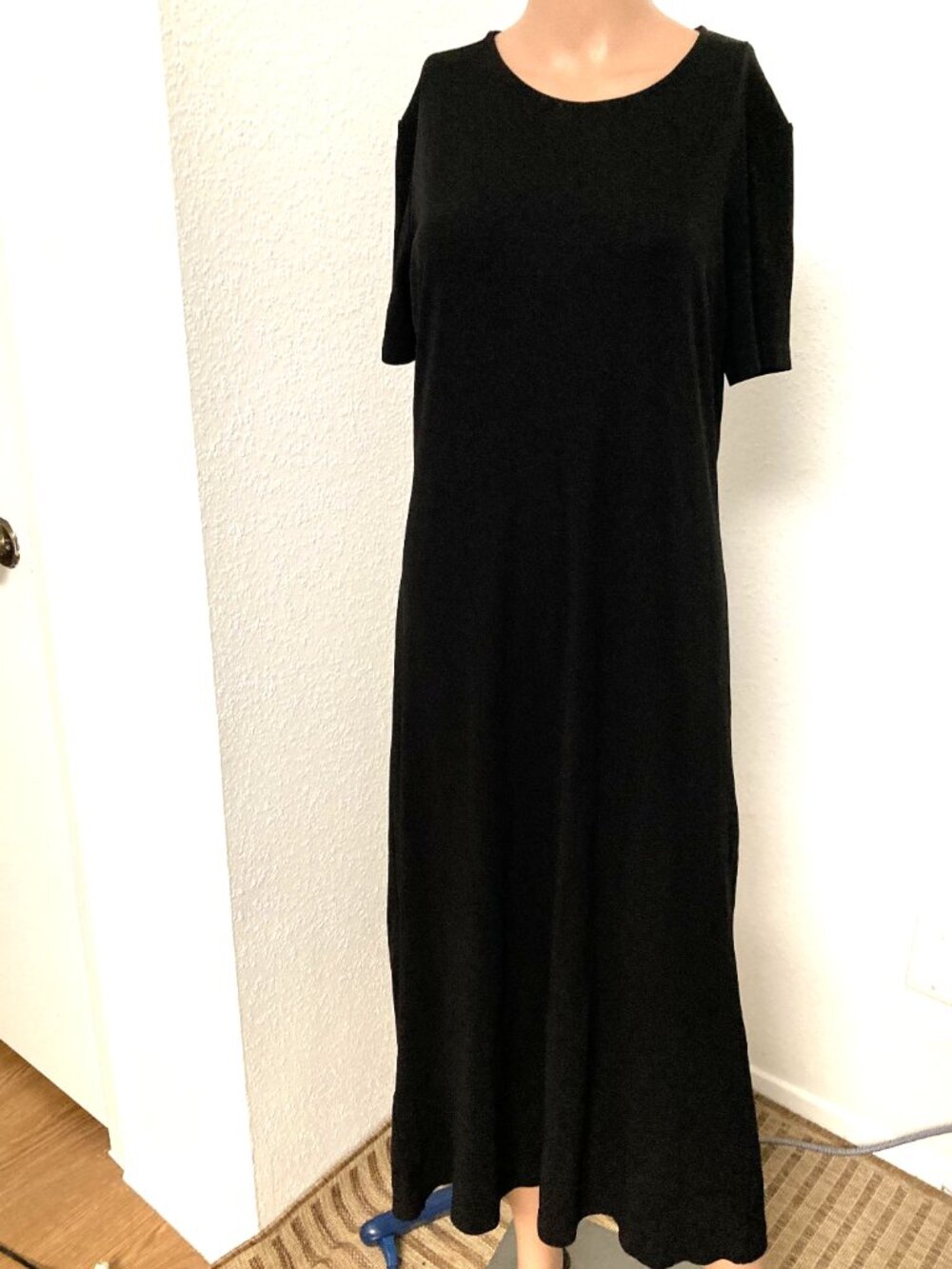 Vintage Deane & White Black Dress Women's Medium M Cap Sleeve